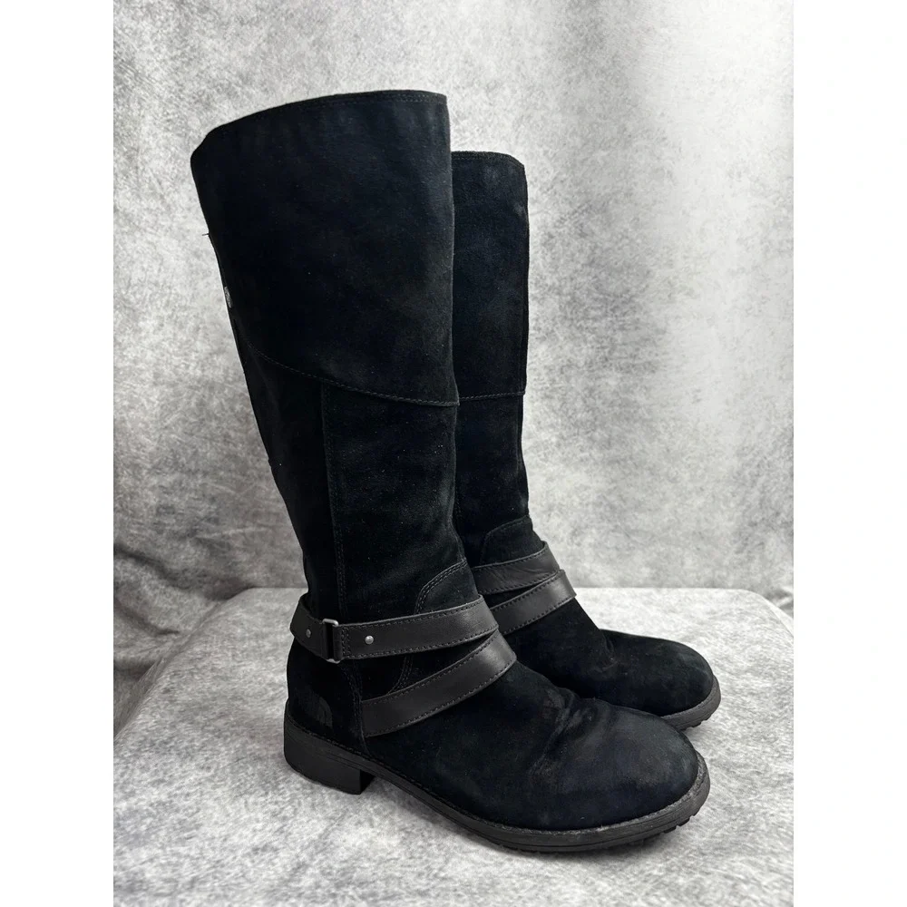 The North Face Women's Bridgeton Black Tall Suede Riding Boots Size 8.5